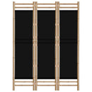 3-panels rumdeler 120 cm foldbar bambus og kanvas