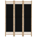 3-panels rumdeler 120 cm foldbar bambus og kanvas