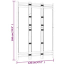 3-panels rumdeler 120 cm foldbar bambus og kanvas