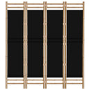 4-panels rumdeler 160 cm foldbar bambus og kanvas
