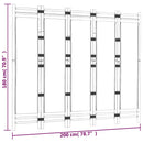 5-panels rumdeler 200 cm foldbar bambus og kanvas