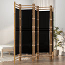 5-panels rumdeler 200 cm foldbar bambus og kanvas