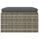 fodskammel med hynde til haven 55x55x30 cm polyrattan grå