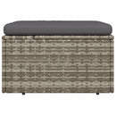fodskammel med hynde til haven 55x55x30 cm polyrattan grå