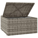 fodskammel med hynde til haven 55x55x30 cm polyrattan grå