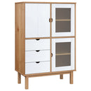 højskab OTTA 85x43x125 cm massivt fyrretræ brun og hvid