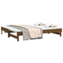 daybed med udtræk 2x(100x200) cm massivt fyrretræ gyldenbrun