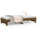 daybed med udtræk 2x(100x200) cm massivt fyrretræ gyldenbrun