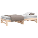 daybed med udtræk 2x(75x190) cm massivt fyrretræ