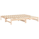 daybed med udtræk 2x(75x190) cm massivt fyrretræ
