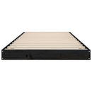 sengeramme 75x190 cm massivt fyrretræ sort