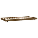 sengeramme 100x200 cm massivt fyrretræ gyldenbrun