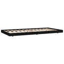 sengeramme 100x200 cm massivt fyrretræ sort