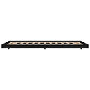 sengeramme 100x200 cm massivt fyrretræ sort