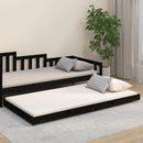 sengeramme 100x200 cm massivt fyrretræ sort
