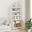 skab 80x35x154 cm massivt fyrretræ hvid