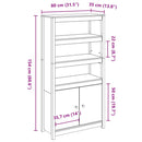 skab 80x35x154 cm massivt fyrretræ hvid
