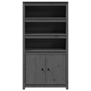 skab 80x35x154 cm massivt fyrretræ grå