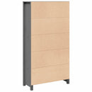 skab 80x35x154 cm massivt fyrretræ grå