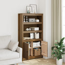 skab 80x35x154 cm massivt fyrretræ gyldenbrun