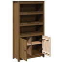 skab 80x35x154 cm massivt fyrretræ gyldenbrun