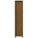 skab 80x35x154 cm massivt fyrretræ gyldenbrun