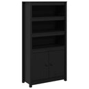 skab 80x35x154 cm massivt fyrretræ sort