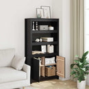 skab 80x35x154 cm massivt fyrretræ sort
