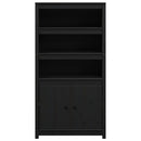 skab 80x35x154 cm massivt fyrretræ sort