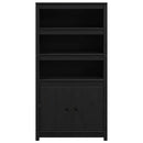 skab 80x35x154 cm massivt fyrretræ sort