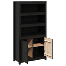 skab 80x35x154 cm massivt fyrretræ sort