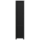 skab 80x35x154 cm massivt fyrretræ sort