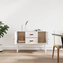 skænk 110x40x78 cm massivt fyrretræ hvid