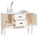 skænk 110x40x78 cm massivt fyrretræ hvid