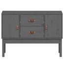 skænk 110x40x78 cm massivt fyrretræ grå
