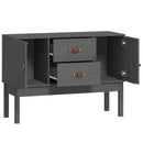 skænk 110x40x78 cm massivt fyrretræ grå