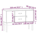 skænk 110x40x78 cm massivt fyrretræ sort