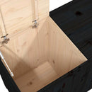 vasketøjskurv 88,5x44x66 cm massivt fyrretræ sort
