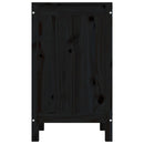 vasketøjskurv 44x44x76 cm massivt fyrretræ sort