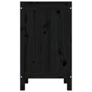 vasketøjskurv 44x44x76 cm massivt fyrretræ sort