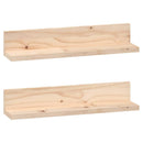 væghylder 2 stk. 50x11x9 cm massivt fyrretræ