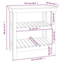 arbejdsbord 78,5x50x80 cm massivt fyrretræ hvid