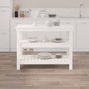 arbejdsbord 110,5x50x80 cm massivt fyrretræ hvid