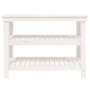 arbejdsbord 110,5x50x80 cm massivt fyrretræ hvid