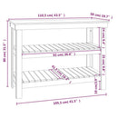 arbejdsbord 110,5x50x80 cm massivt fyrretræ hvid
