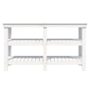 arbejdsbord 142,5x50x80 cm massivt fyrretræ hvid