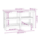 arbejdsbord 142,5x50x80 cm massivt fyrretræ hvid
