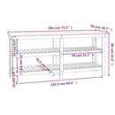 arbejdsbord 181x50x80 cm massivt fyrretræ hvid