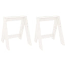 taburetter 2 stk. 40x40x45 cm massivt fyrretræ hvid