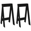 taburetter 2 stk. 40x40x75 cm massivt fyrretræ sort